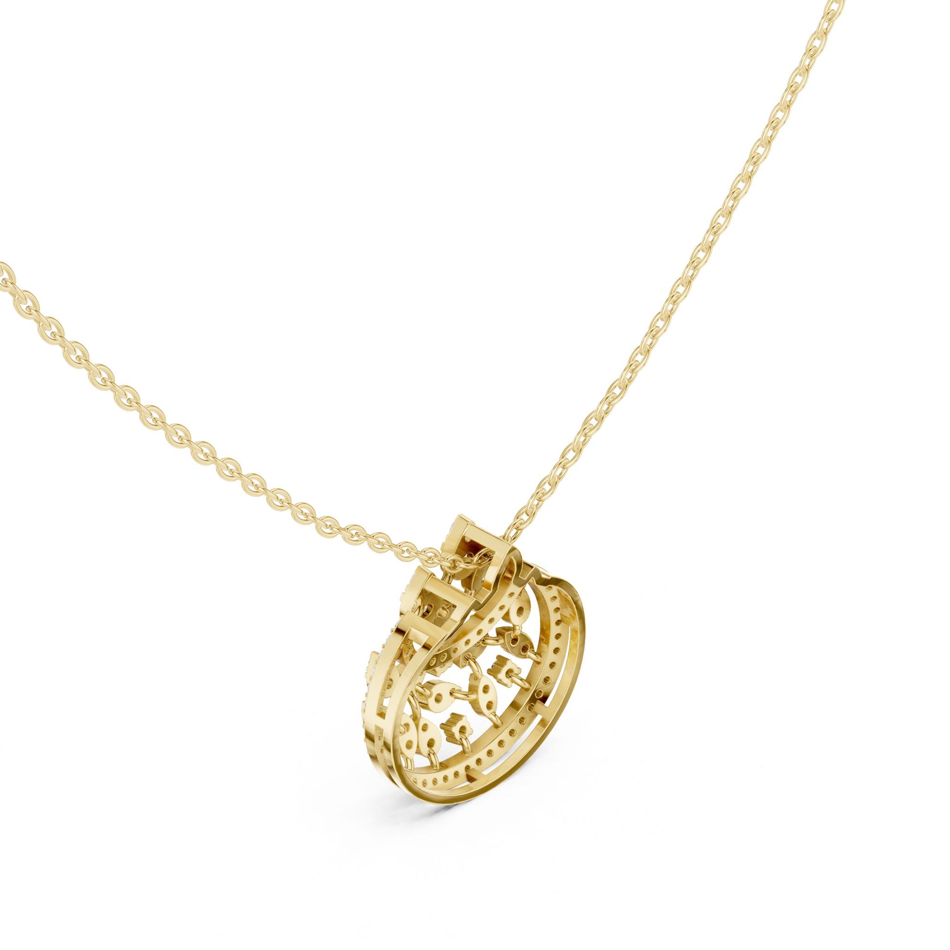 Round Lab Grown Diamond Halo Pendant
