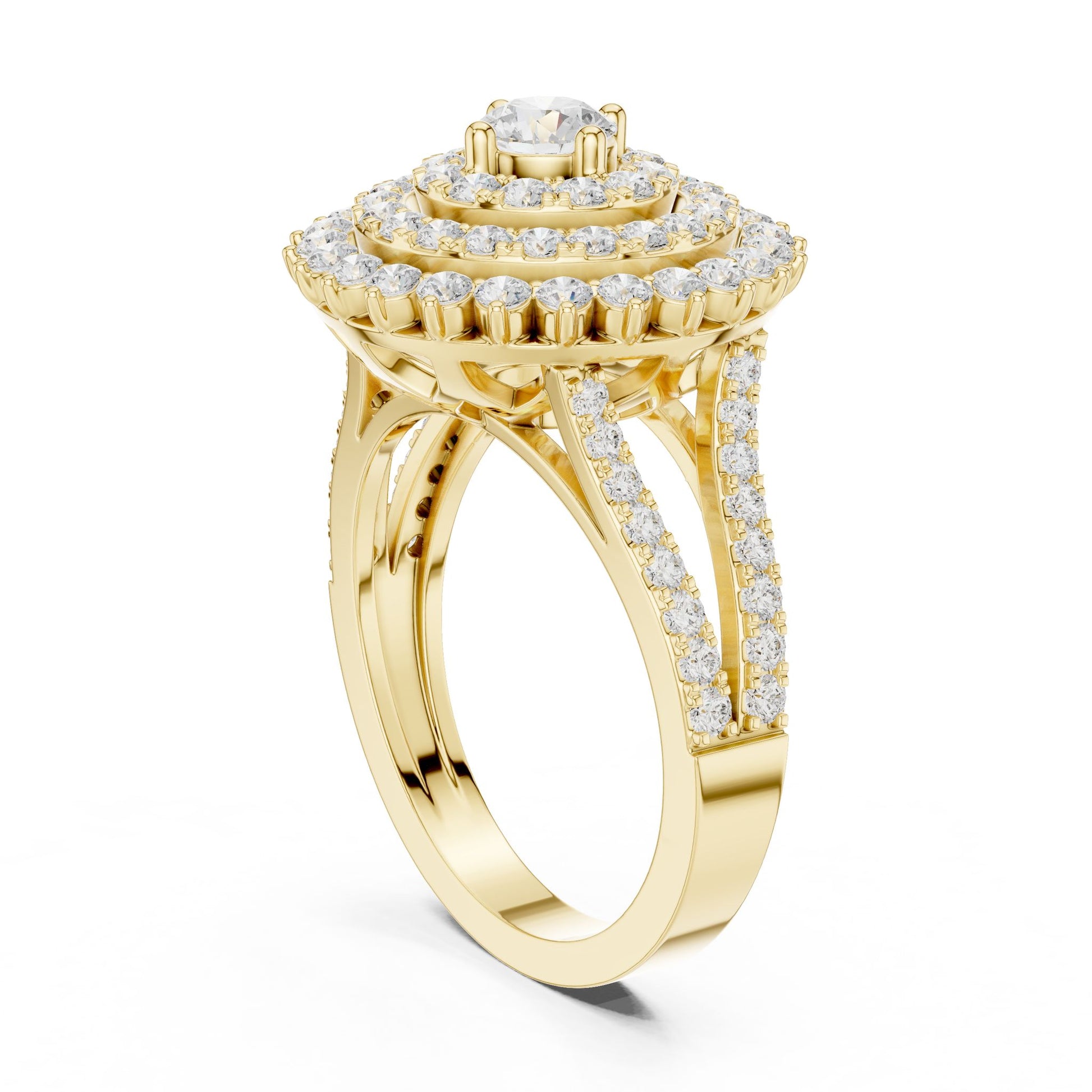 Round Lab Grown Diamond Halo Engagement Ring