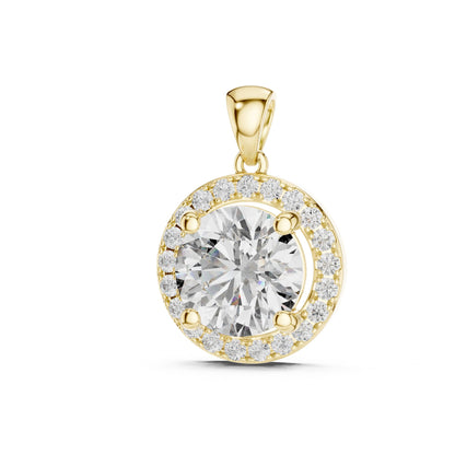 Round Lab Grown Diamond Halo Pendant