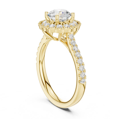Round Lab Grown Diamond Halo Engagement Ring