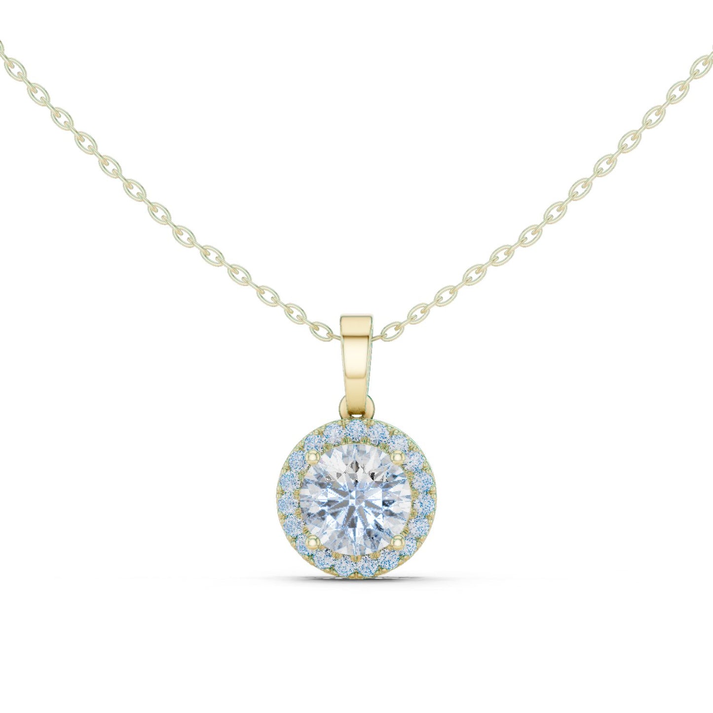 Round Lab Grown Diamond Halo Pendant