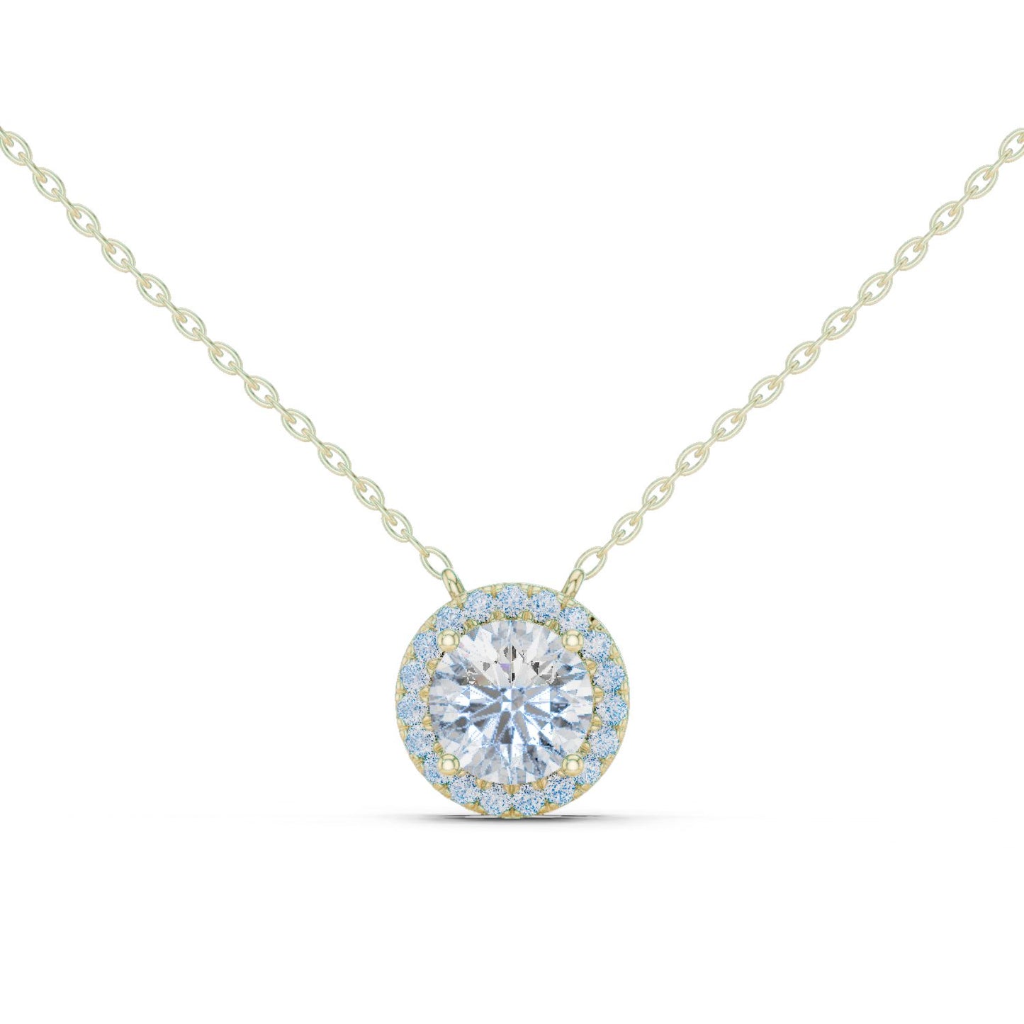 Round Lab Grown Diamond Halo Pendant