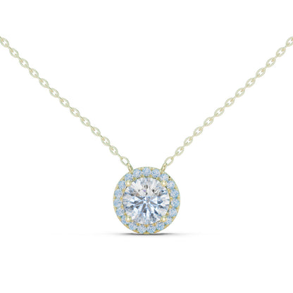 Round Lab Grown Diamond Halo Pendant