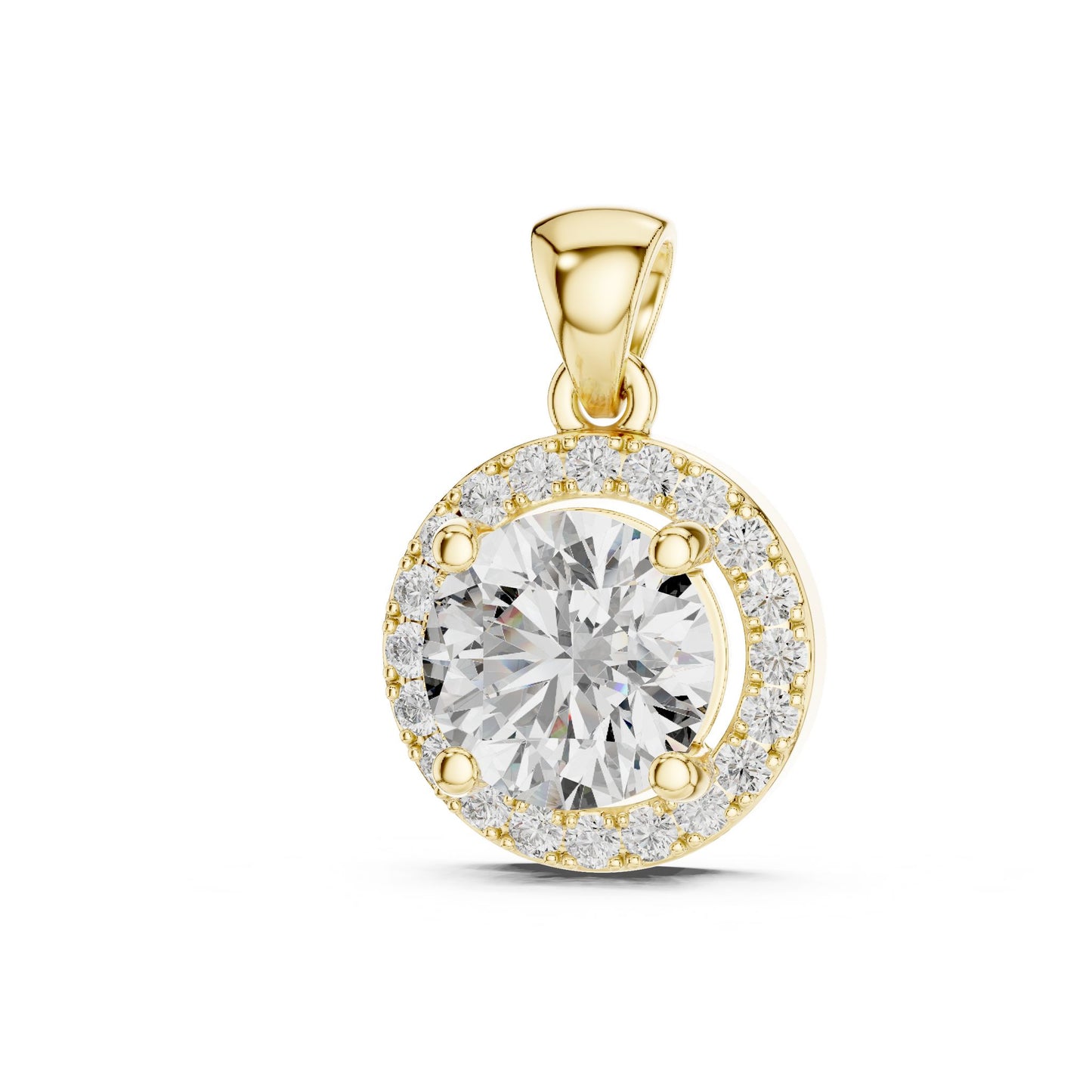 Round Lab Grown Diamond Halo Pendant