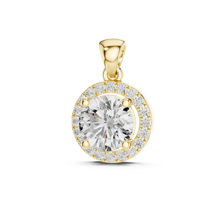 Round Lab Grown Diamond Halo Pendant