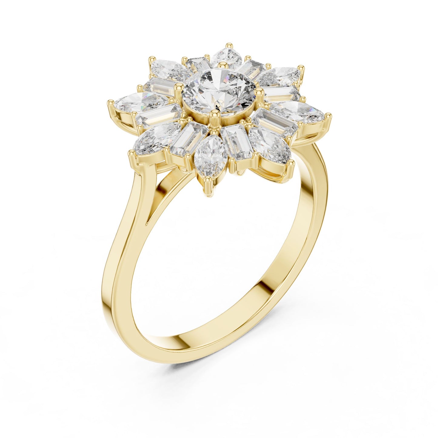 Round Lab Grown Diamond Halo Engagement Ring