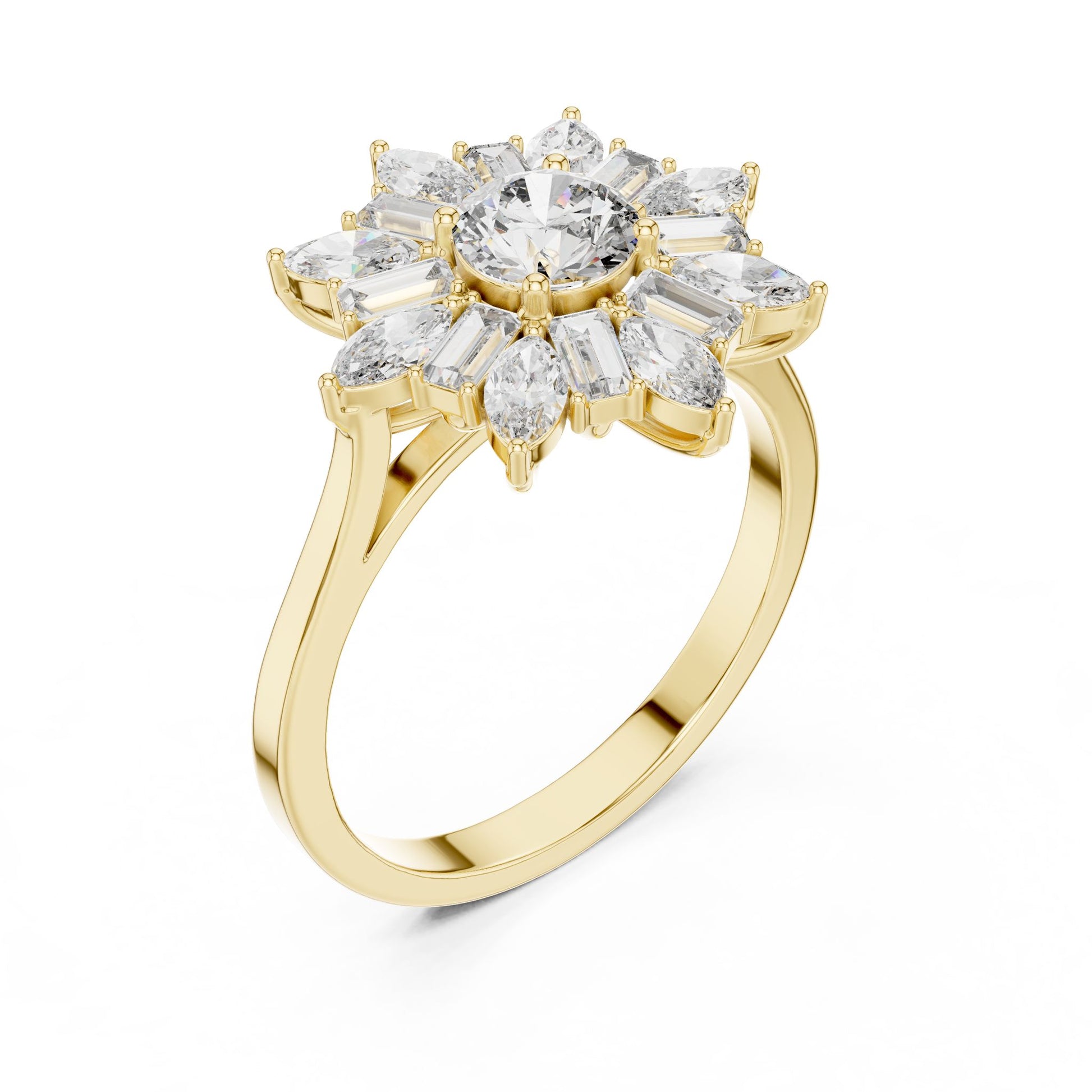 Round Lab Grown Diamond Halo Engagement Ring