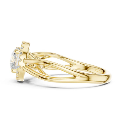Round Lab Grown Diamond Halo Engagement Ring