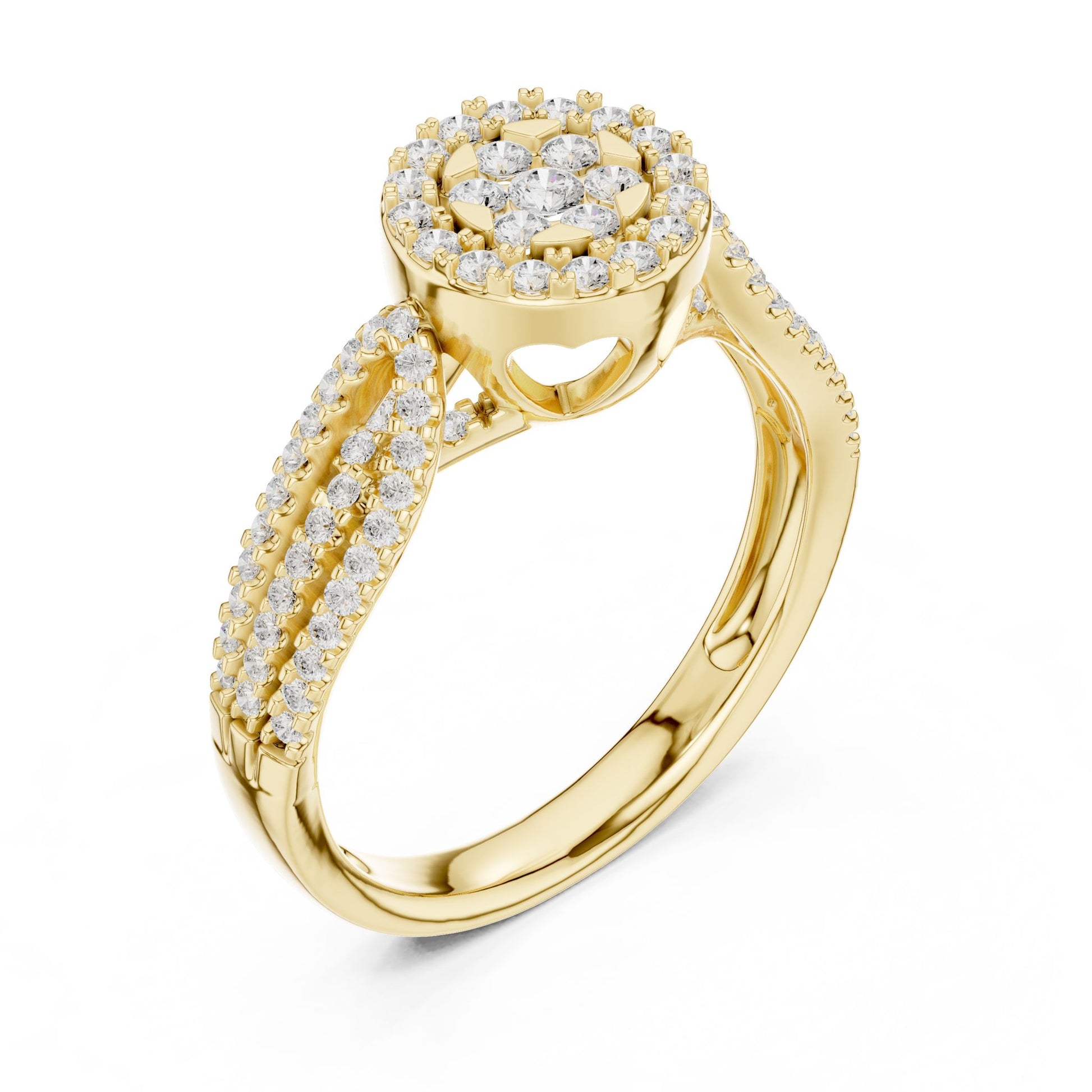 Round Lab Grown Diamond Halo Engagement Ring