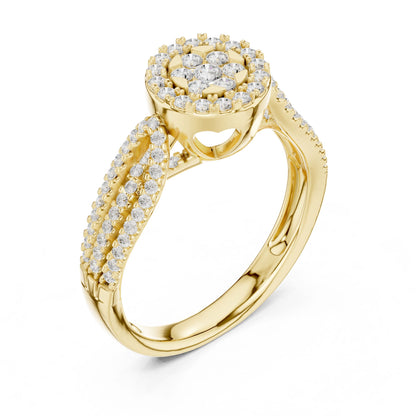 Round Lab Grown Diamond Halo Engagement Ring