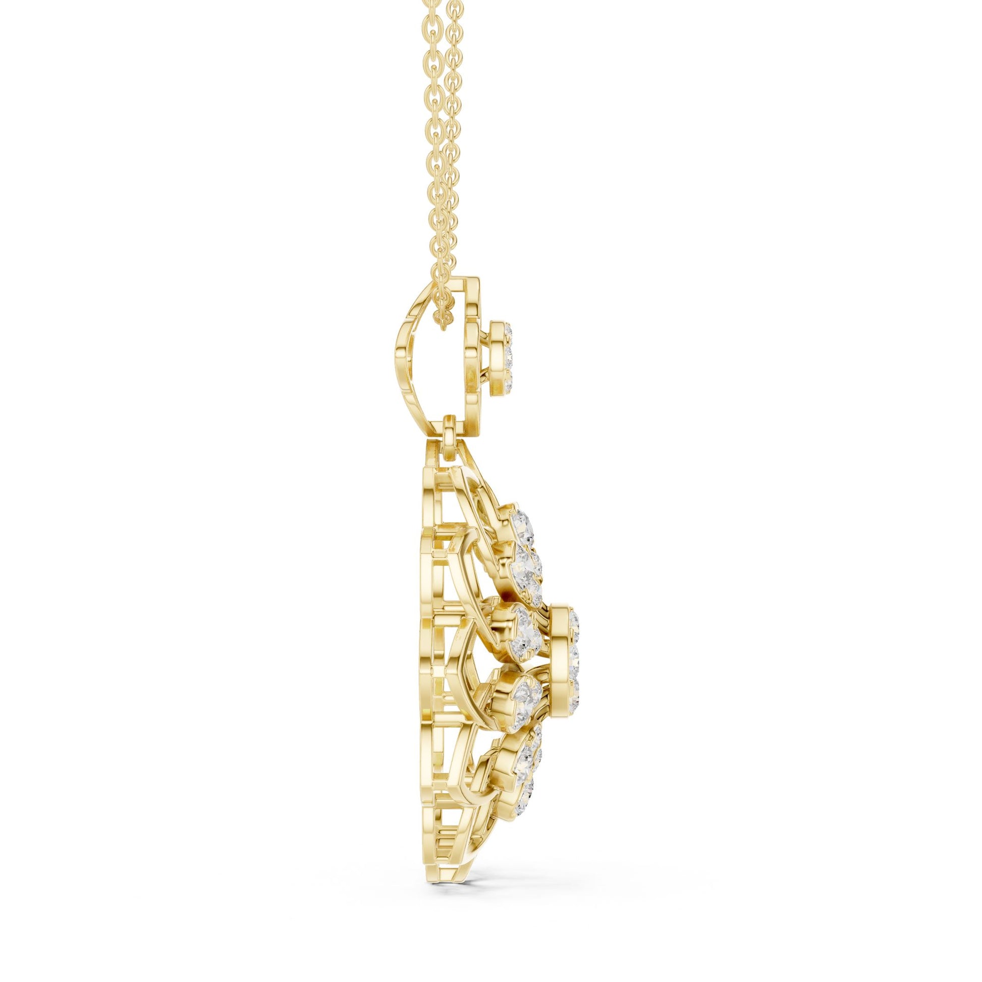 Round Lab Grown Diamond Halo Pendant