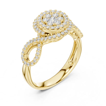 Round Lab Grown Diamond Halo Engagement Ring