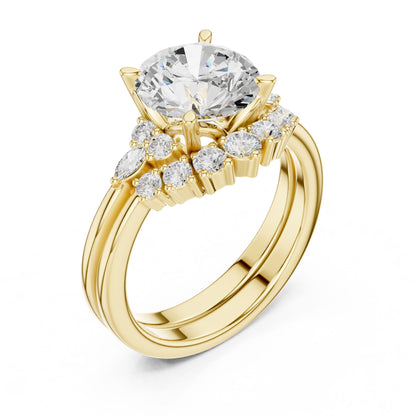 Round Lab Grown Diamond Halo Engagement Ring