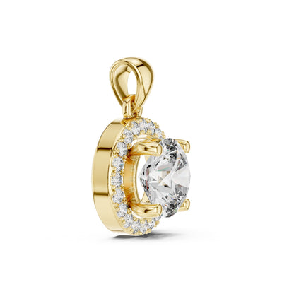 Round Lab Grown Diamond Halo Pendant