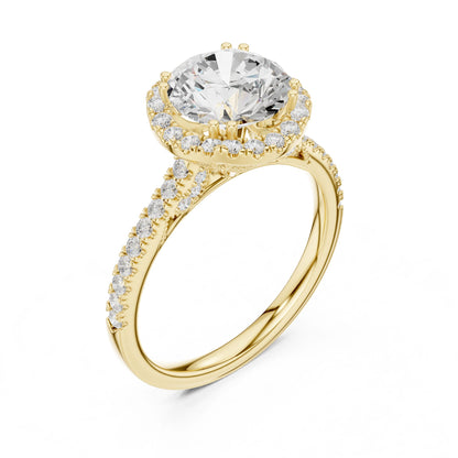 Round Lab Grown Diamond Halo Engagement Ring