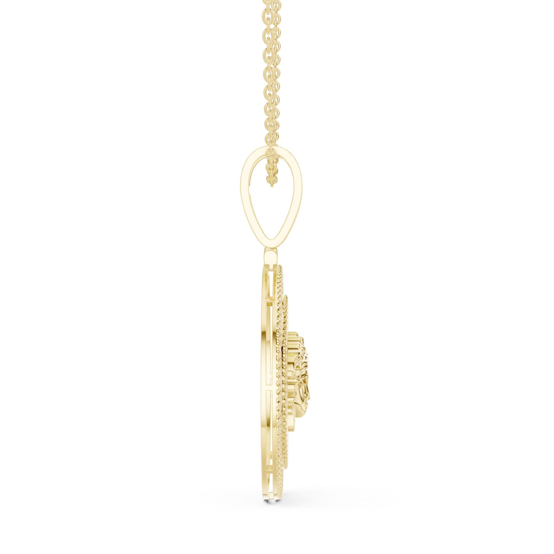 Round Lab Grown Diamond Halo Pendant