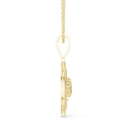 Round Lab Grown Diamond Halo Pendant