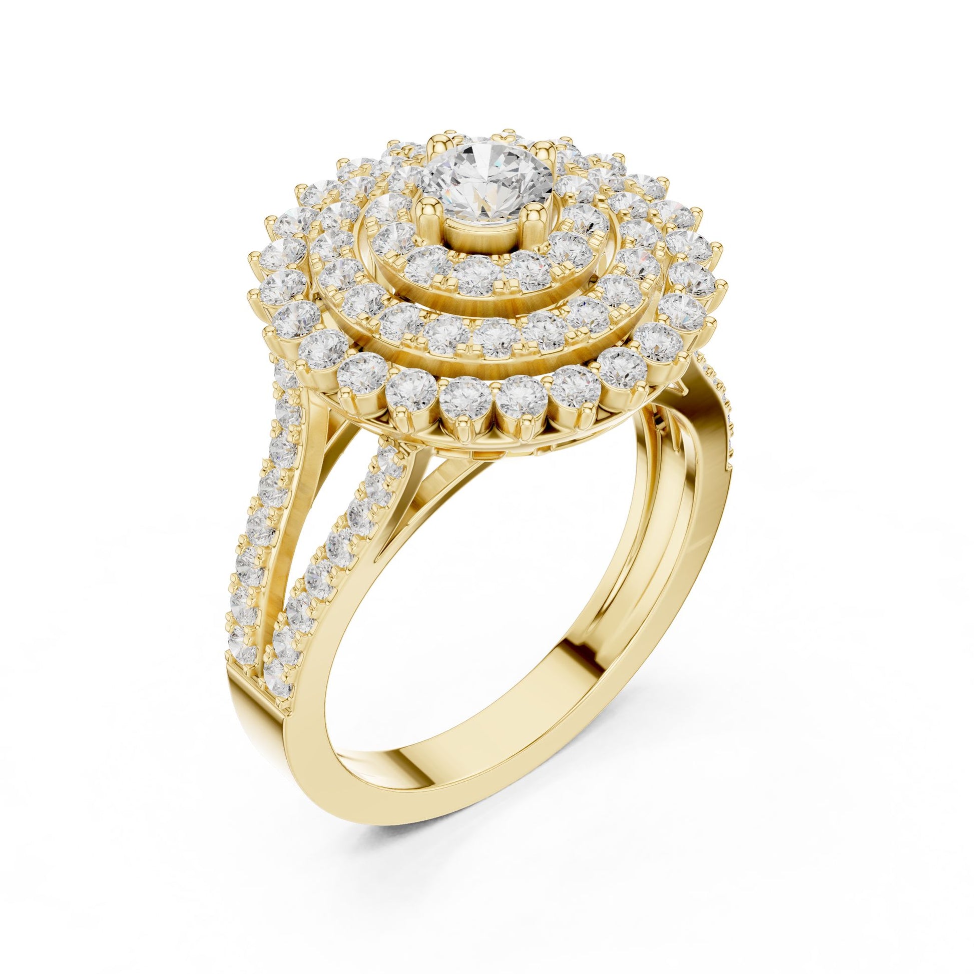 Round Lab Grown Diamond Halo Engagement Ring
