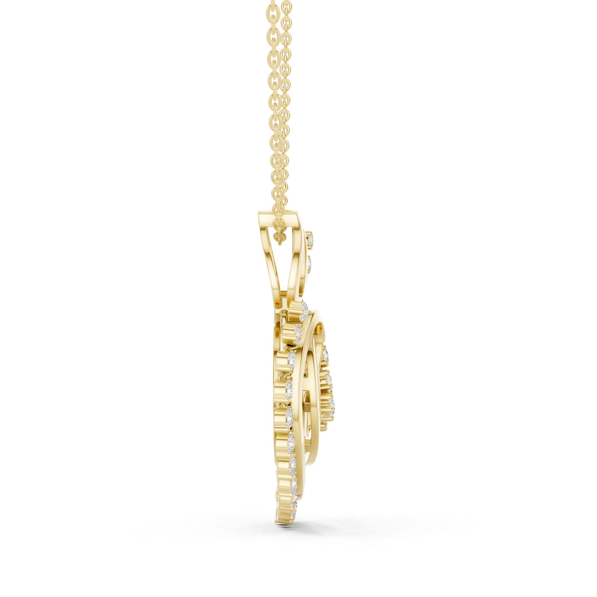 Round Lab Grown Diamond Halo Pendant