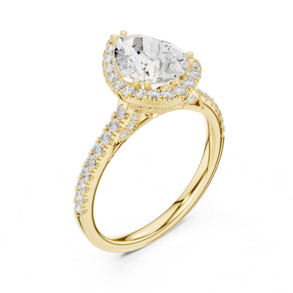 Round Lab Grown Diamond Halo Engagement Ring