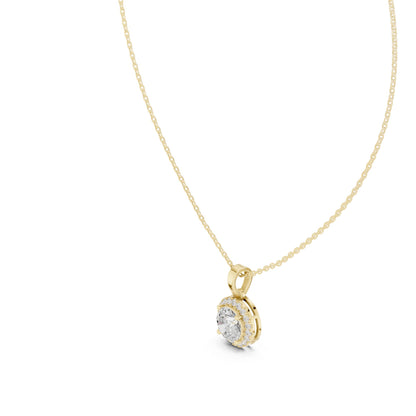 Round Lab Grown Diamond Halo Pendant