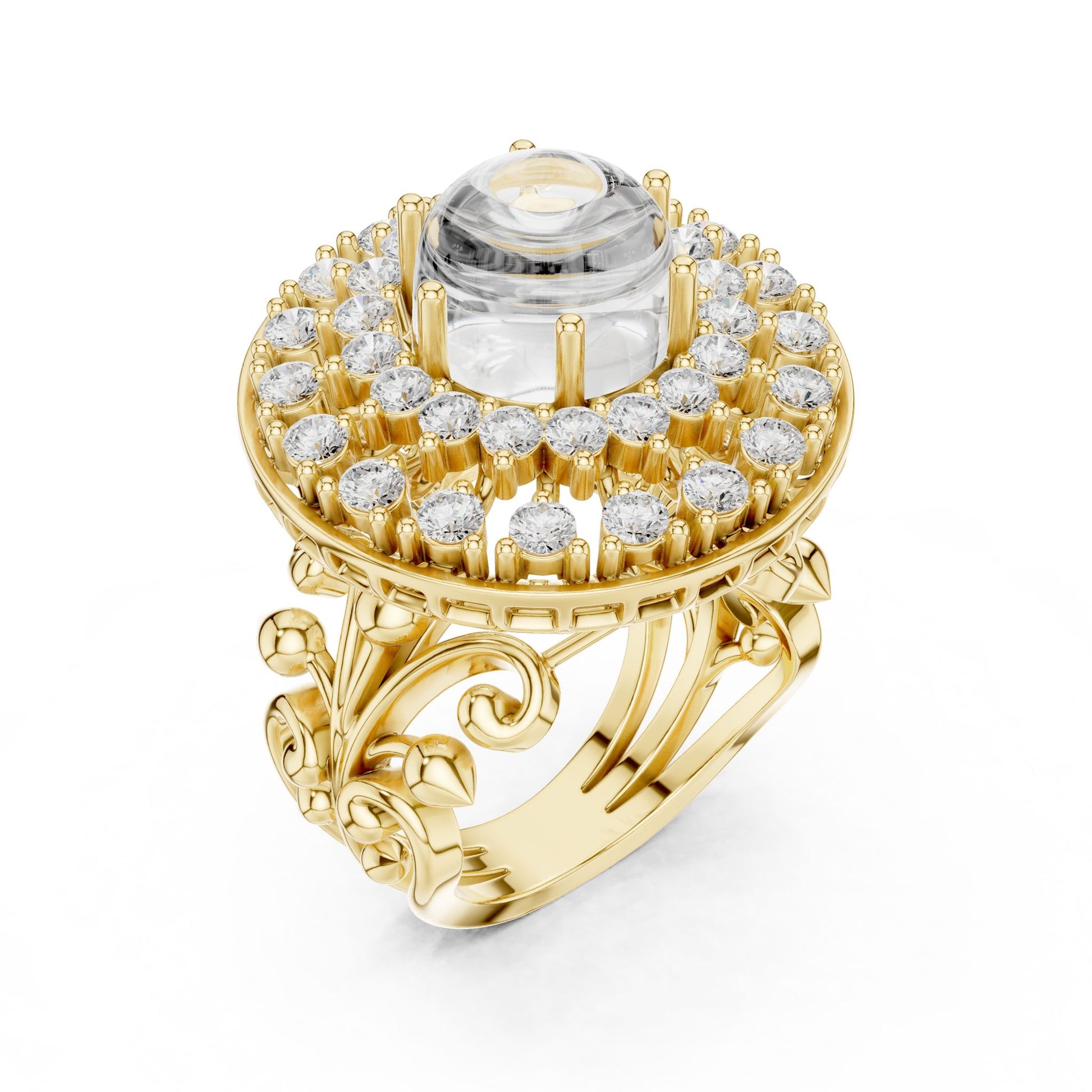Round Lab Grown Diamond Halo Engagement Ring