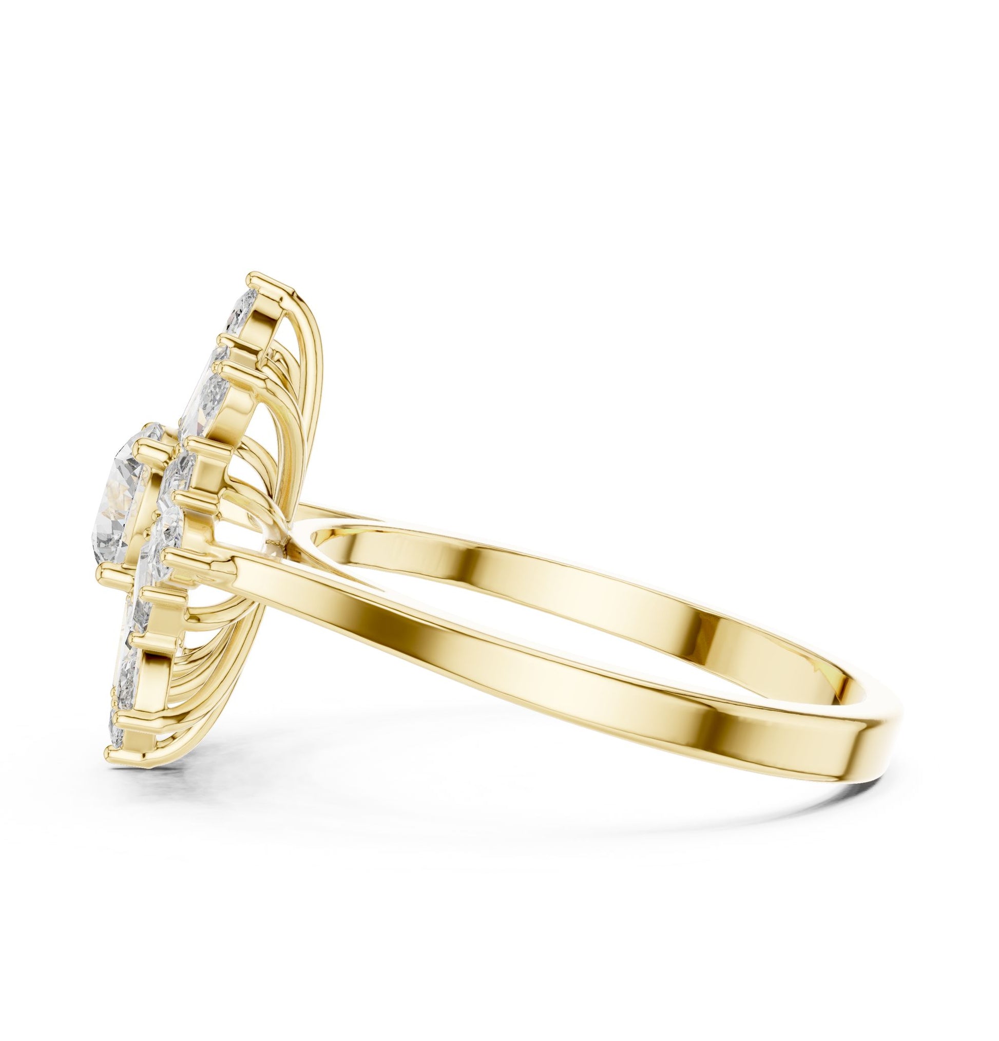 Round Lab Grown Diamond Halo Engagement Ring