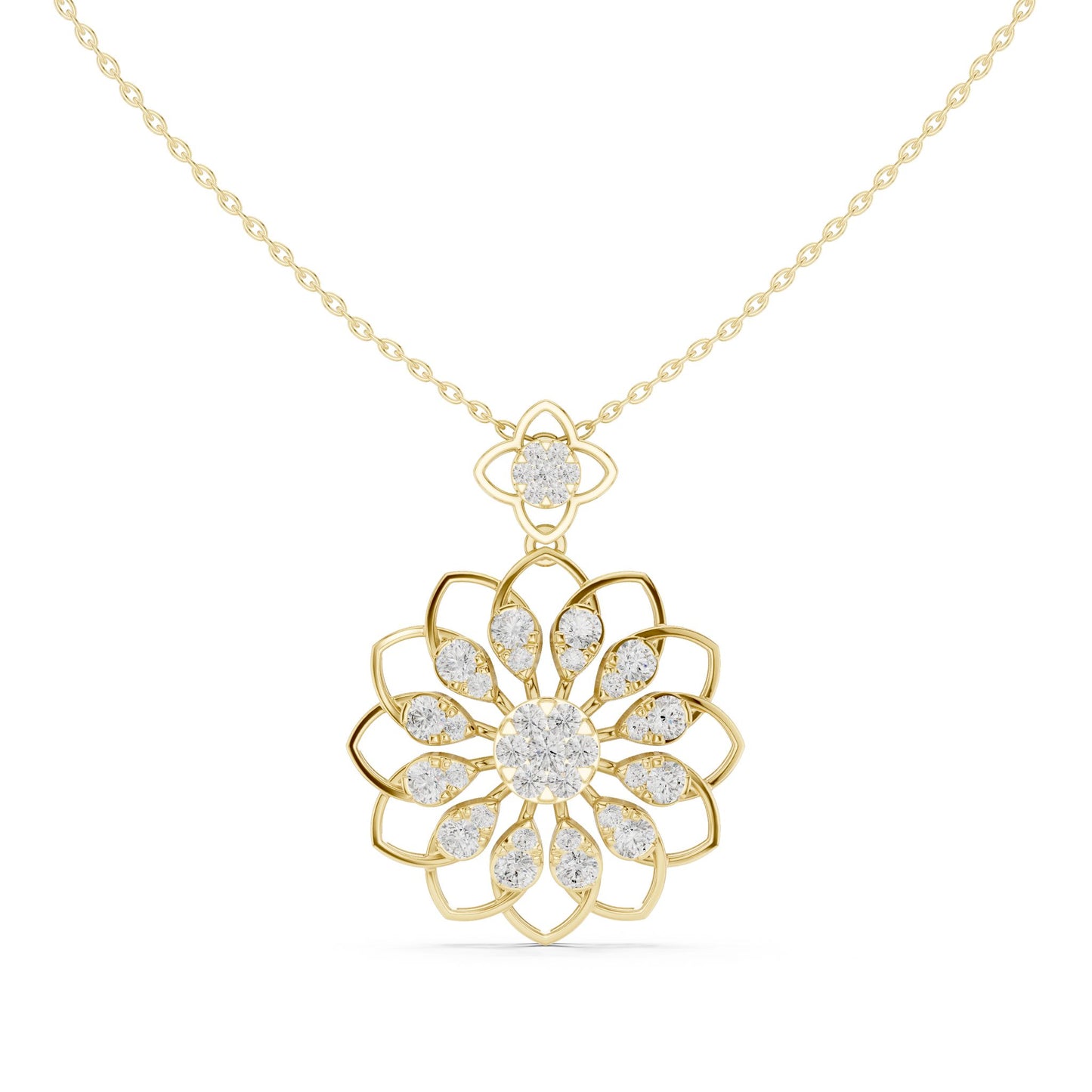 Round Lab Grown Diamond Halo Pendant