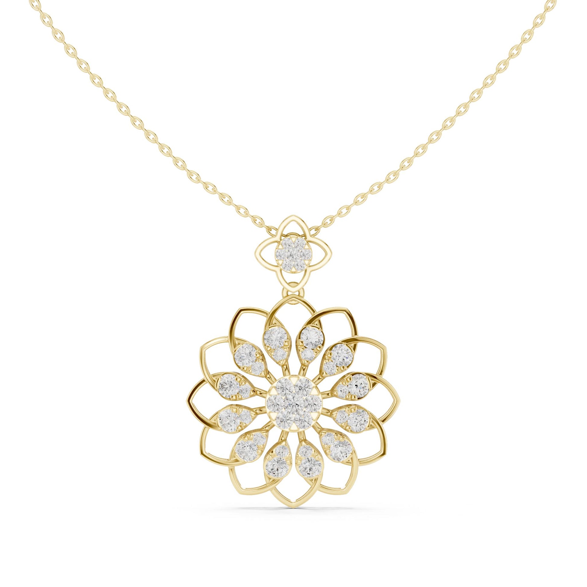 Round Lab Grown Diamond Halo Pendant