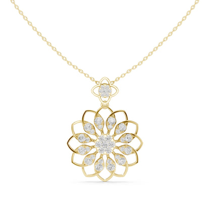 Round Lab Grown Diamond Halo Pendant