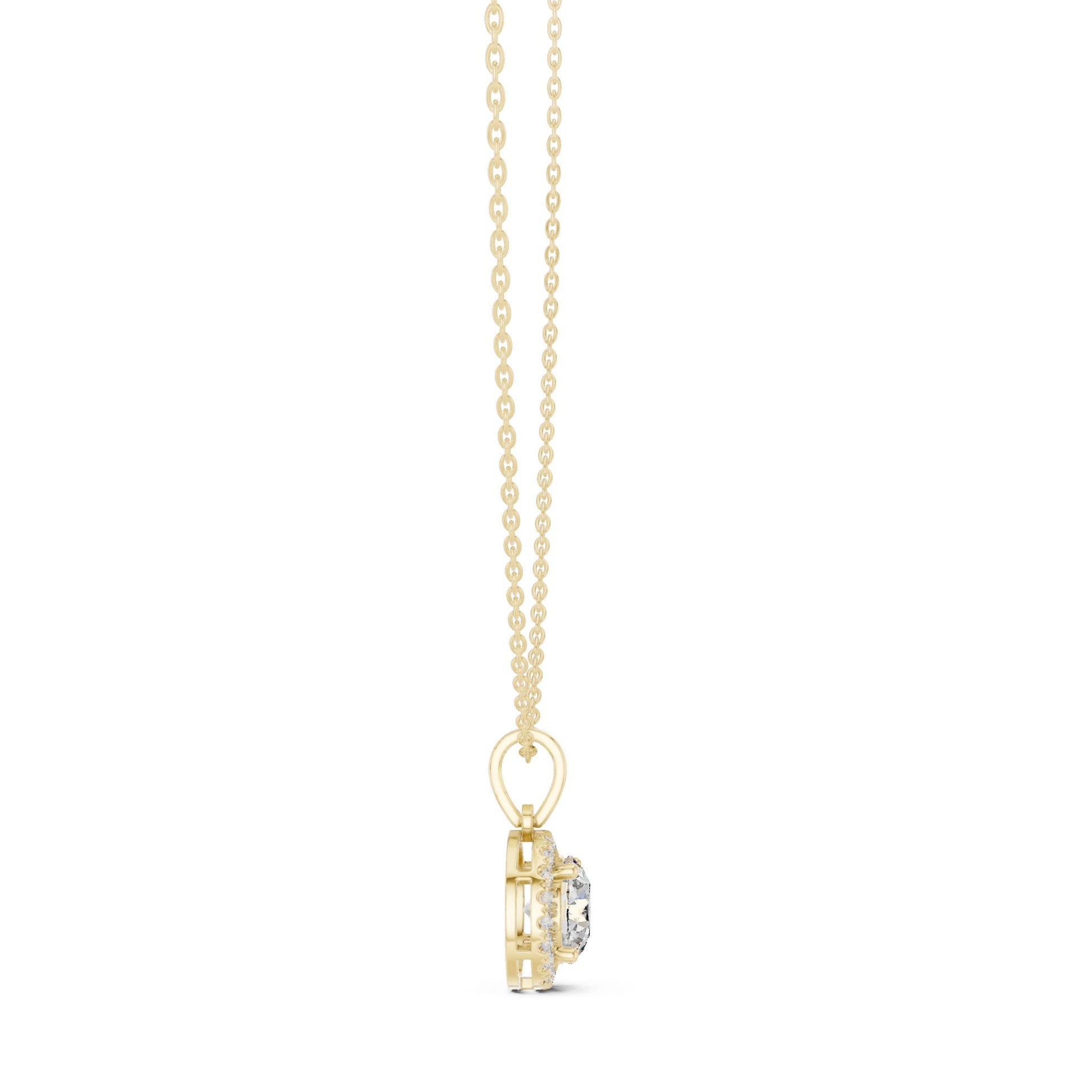 Round Lab Grown Diamond Halo Pendant