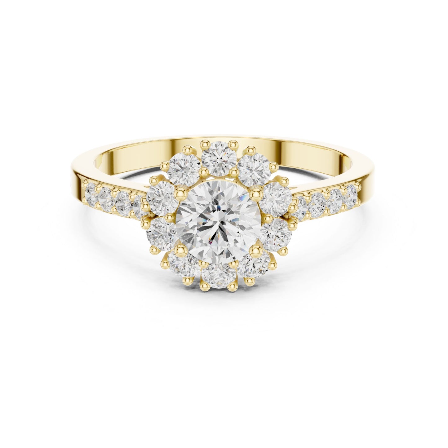 Round Lab Grown Diamond Halo Engagement Ring