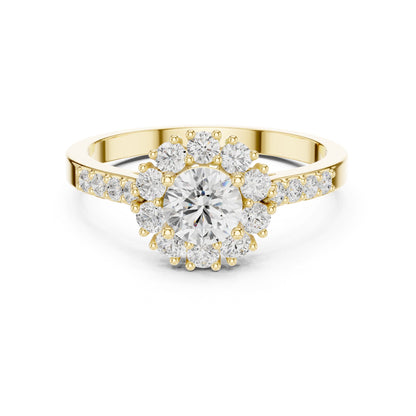 Round Lab Grown Diamond Halo Engagement Ring
