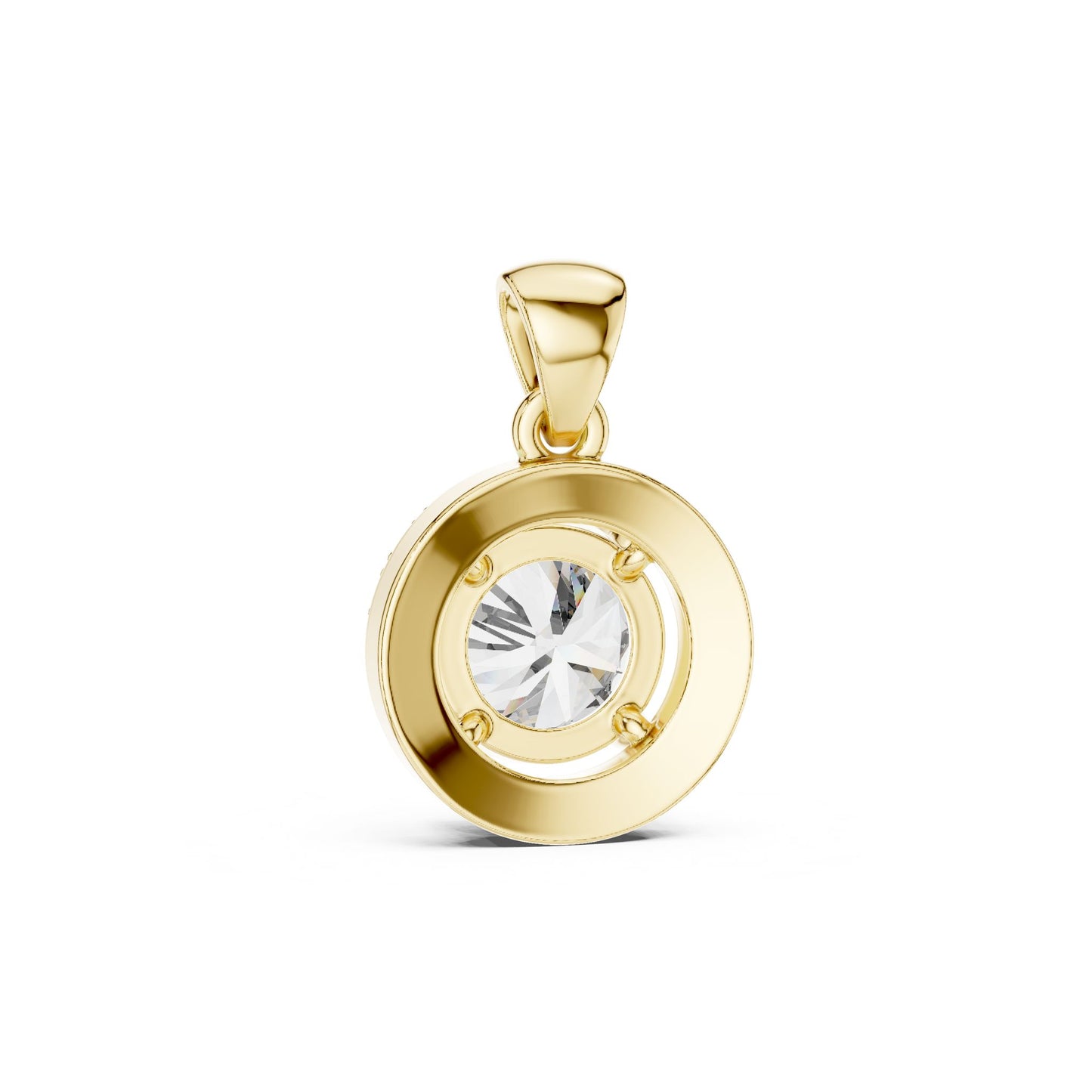 Round Lab Grown Diamond Halo Pendant