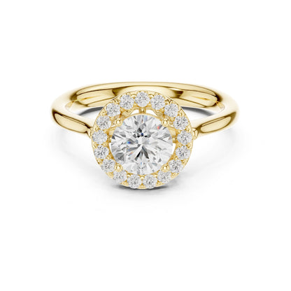 Round Lab Grown Diamond Halo Engagement Ring