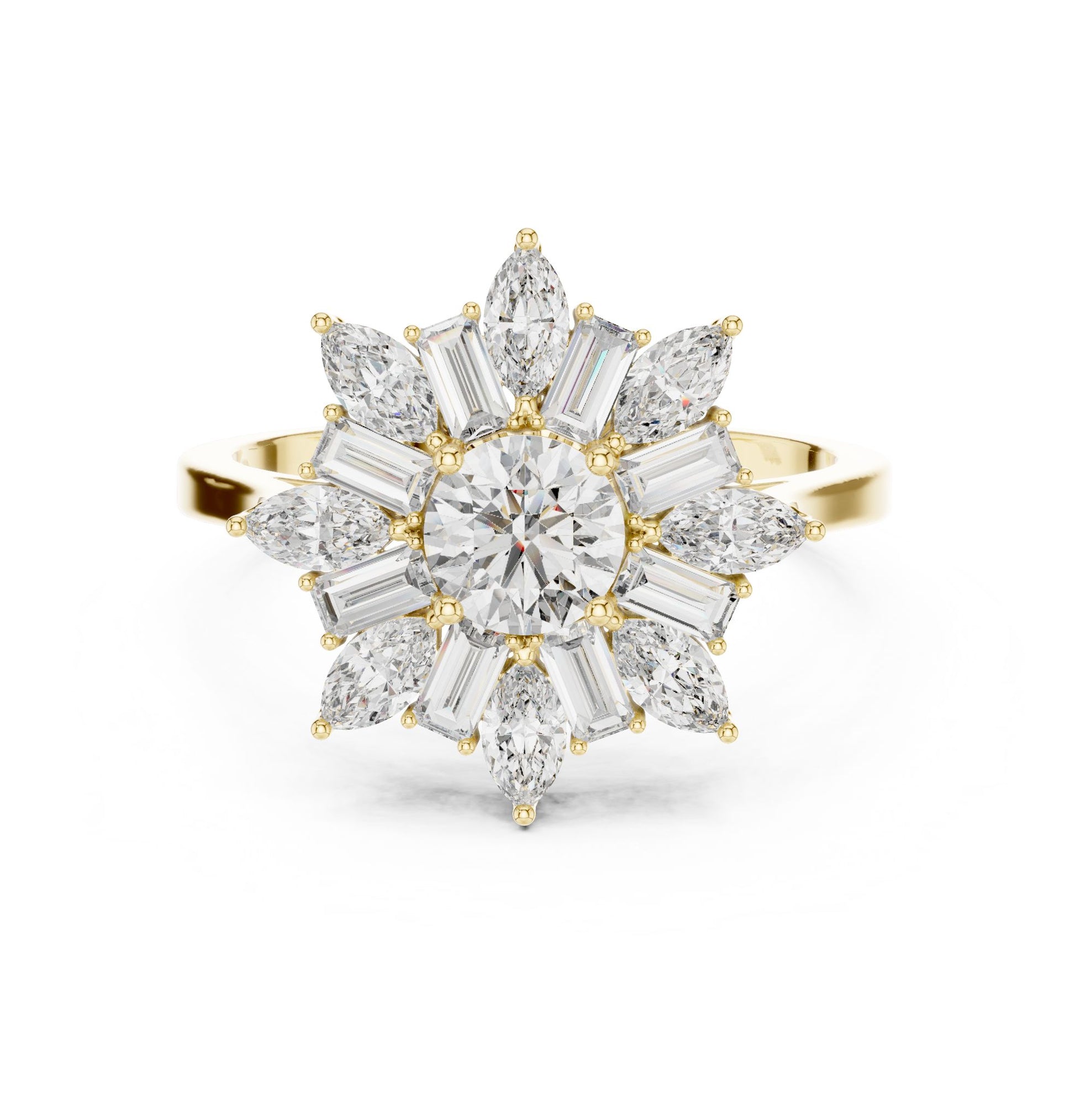 Round Lab Grown Diamond Halo Engagement Ring