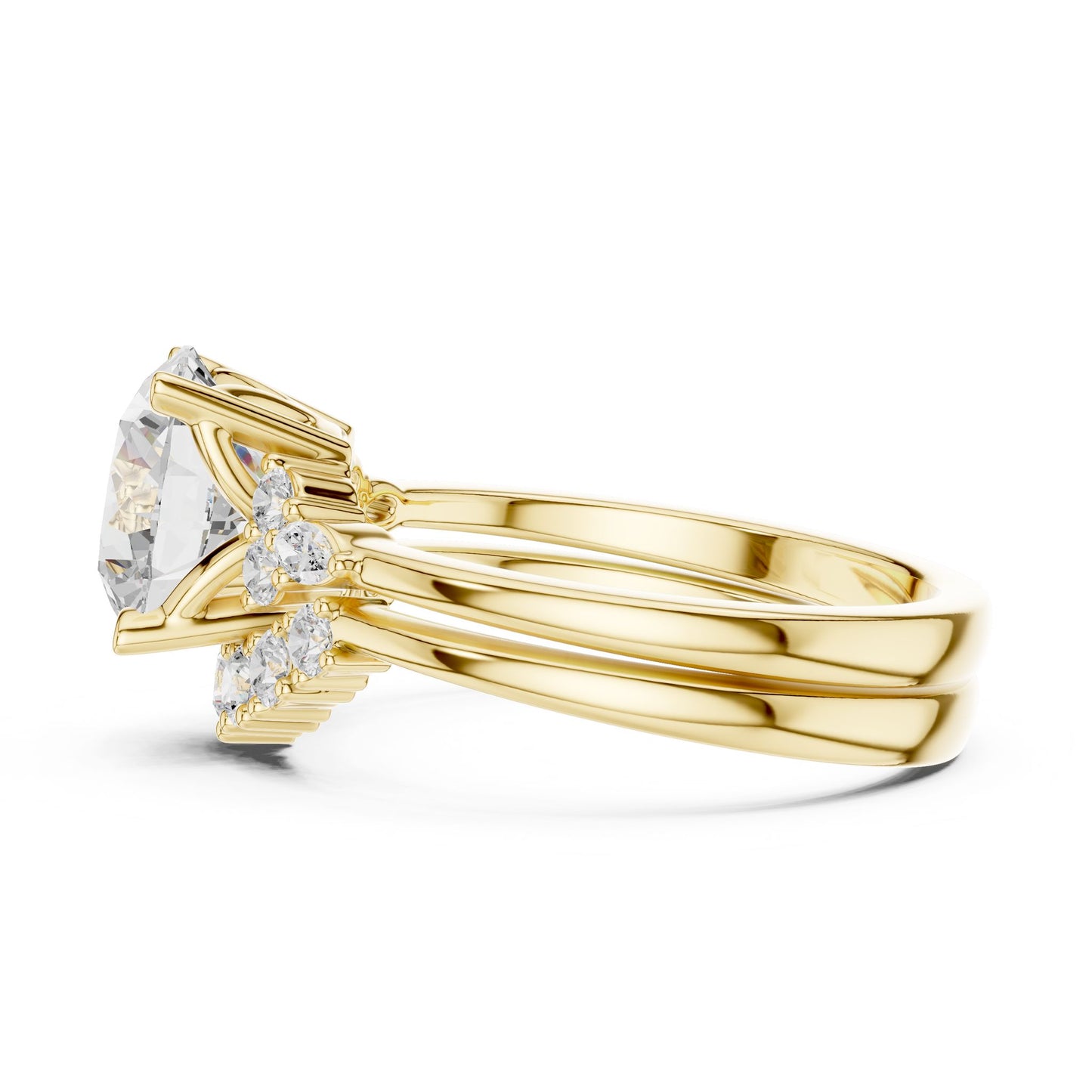 Round Lab Grown Diamond Halo Engagement Ring