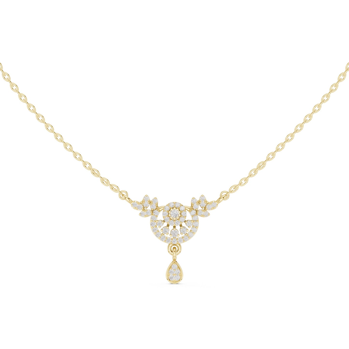 Round Lab Grown Diamond Halo Pendant