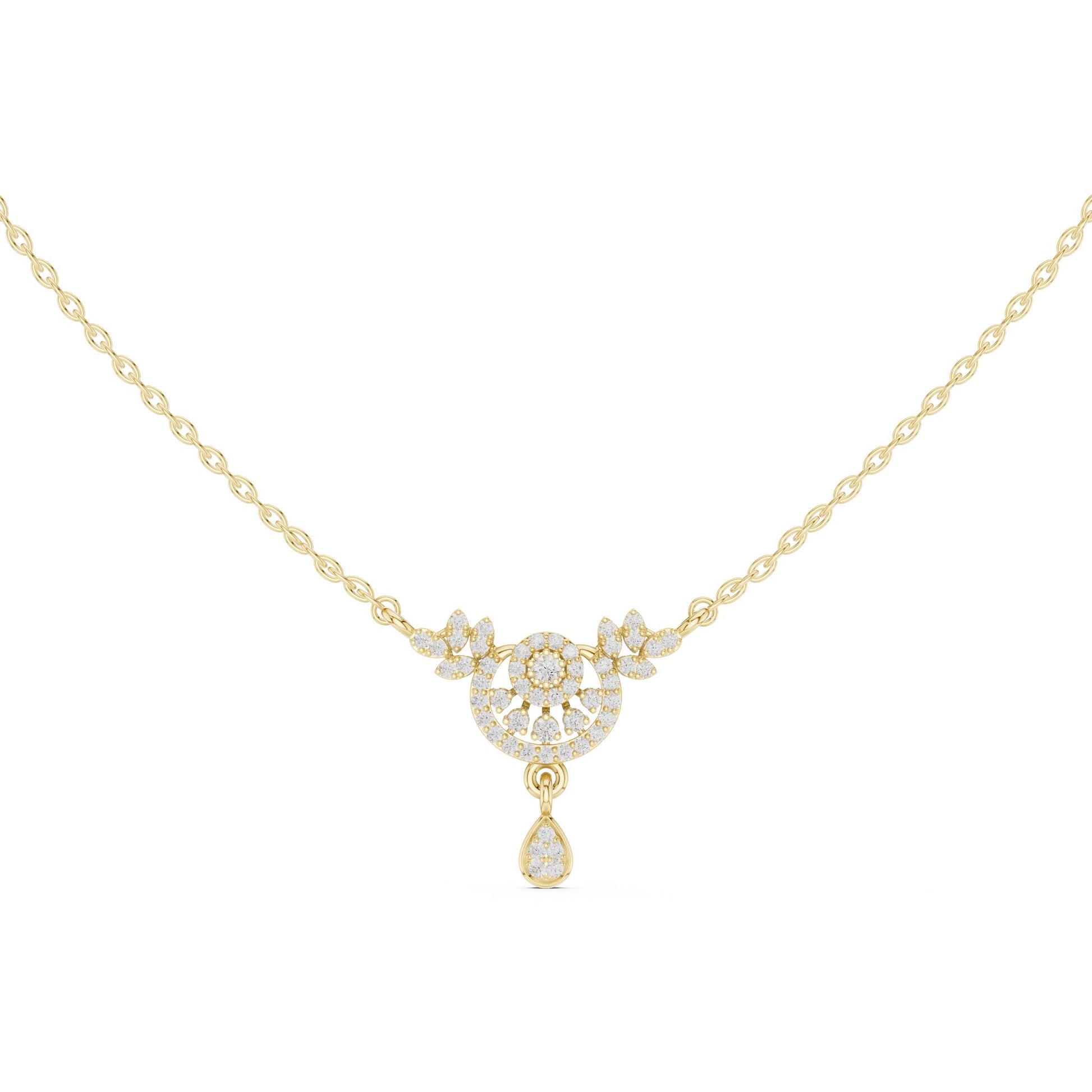 Round Lab Grown Diamond Halo Pendant