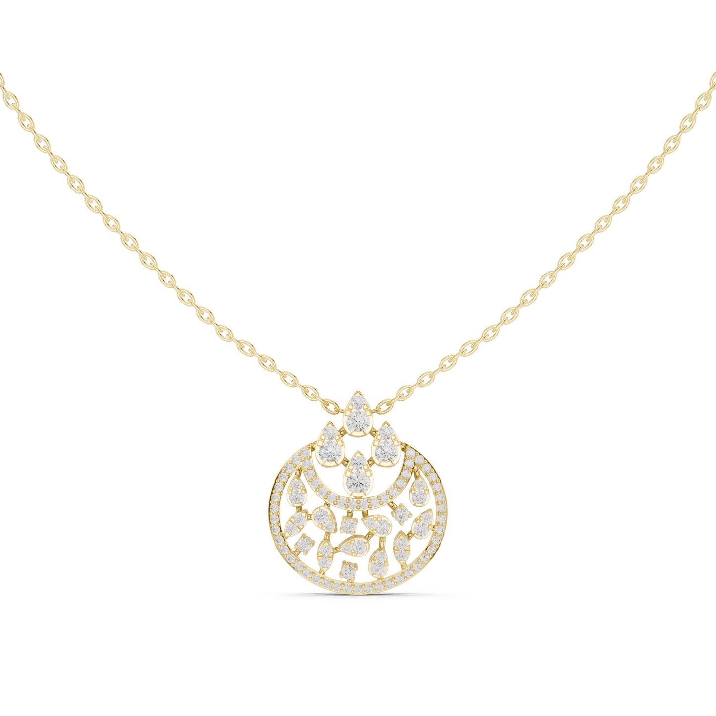 Round Lab Grown Diamond Halo Pendant