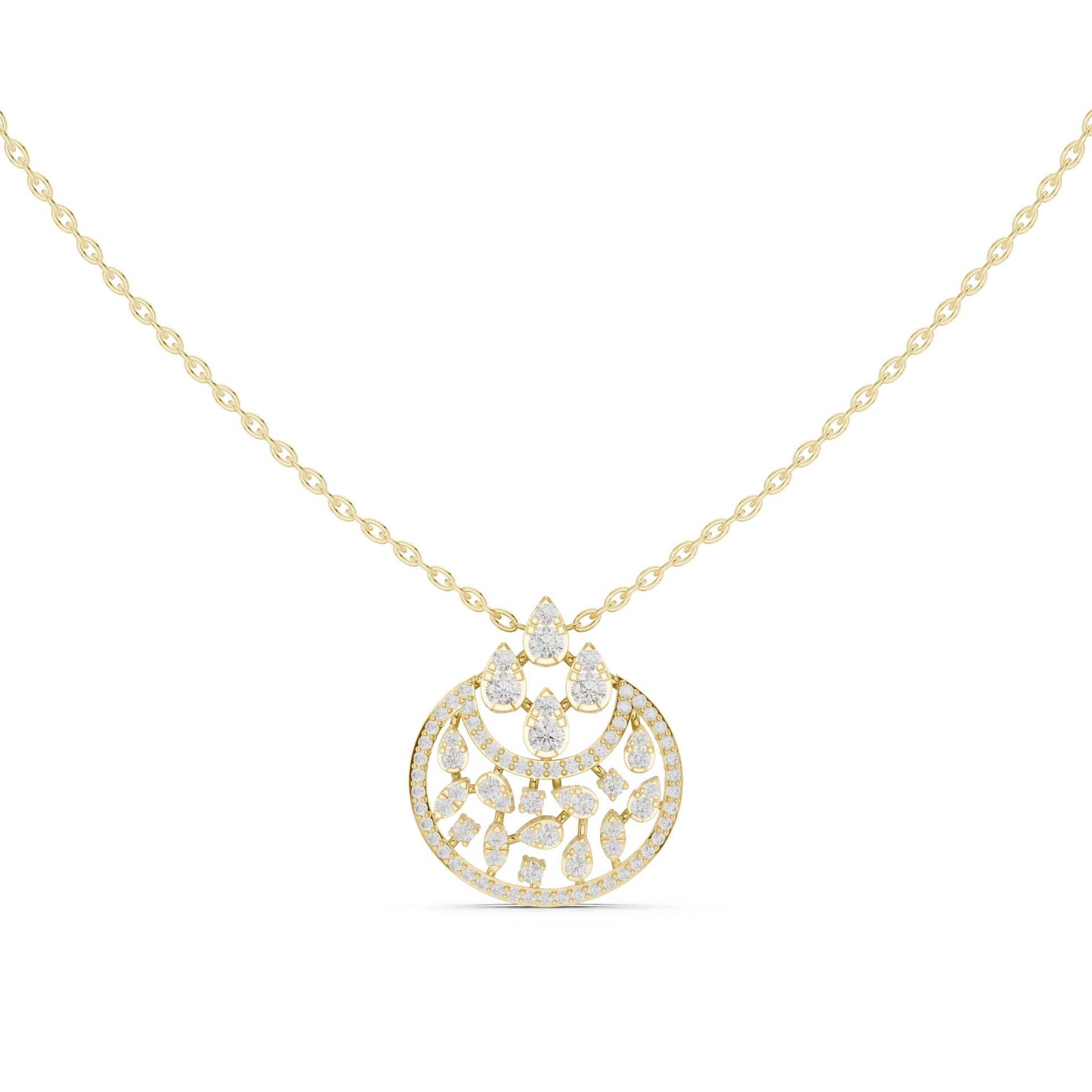 Round Lab Grown Diamond Halo Pendant