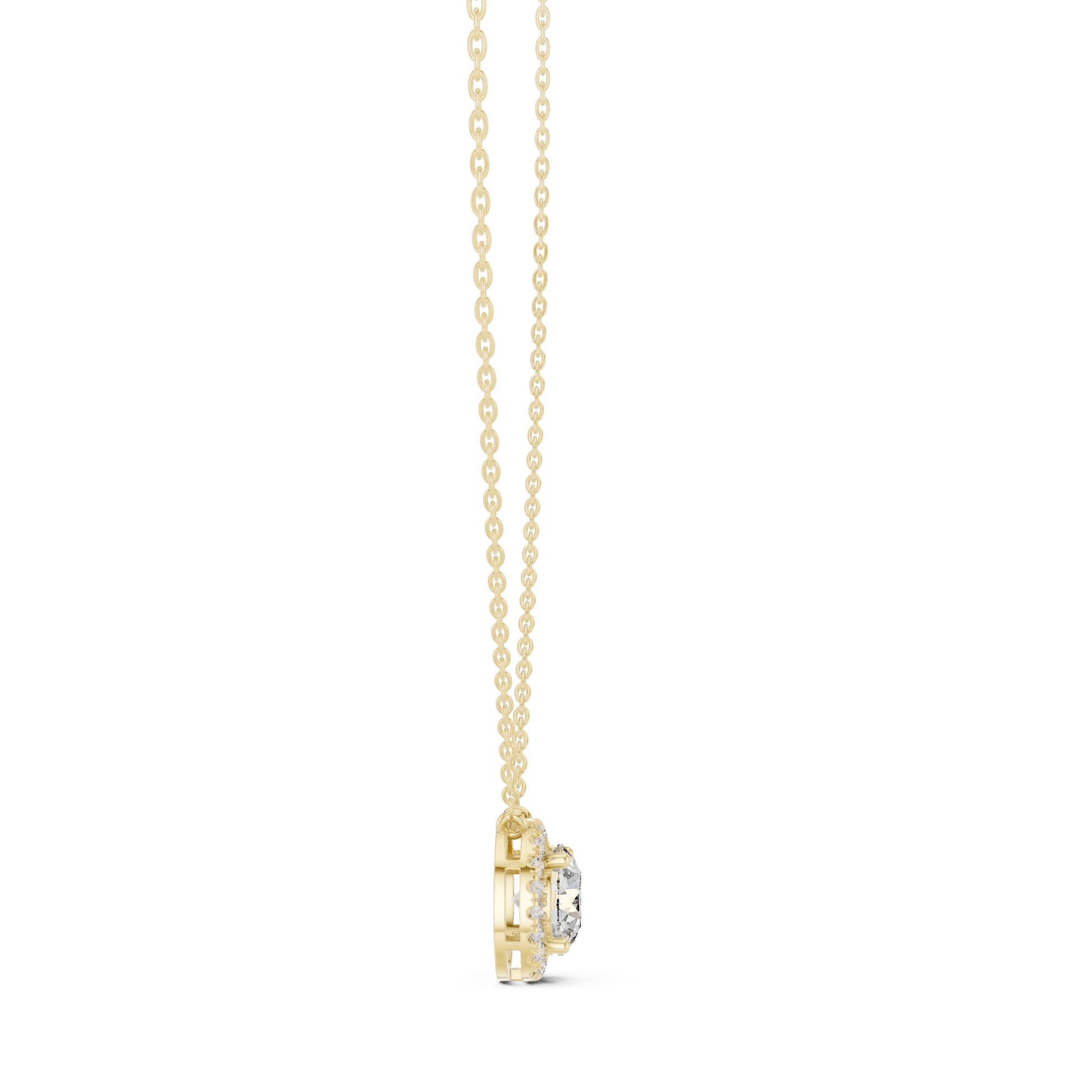 Round Lab Grown Diamond Halo Pendant