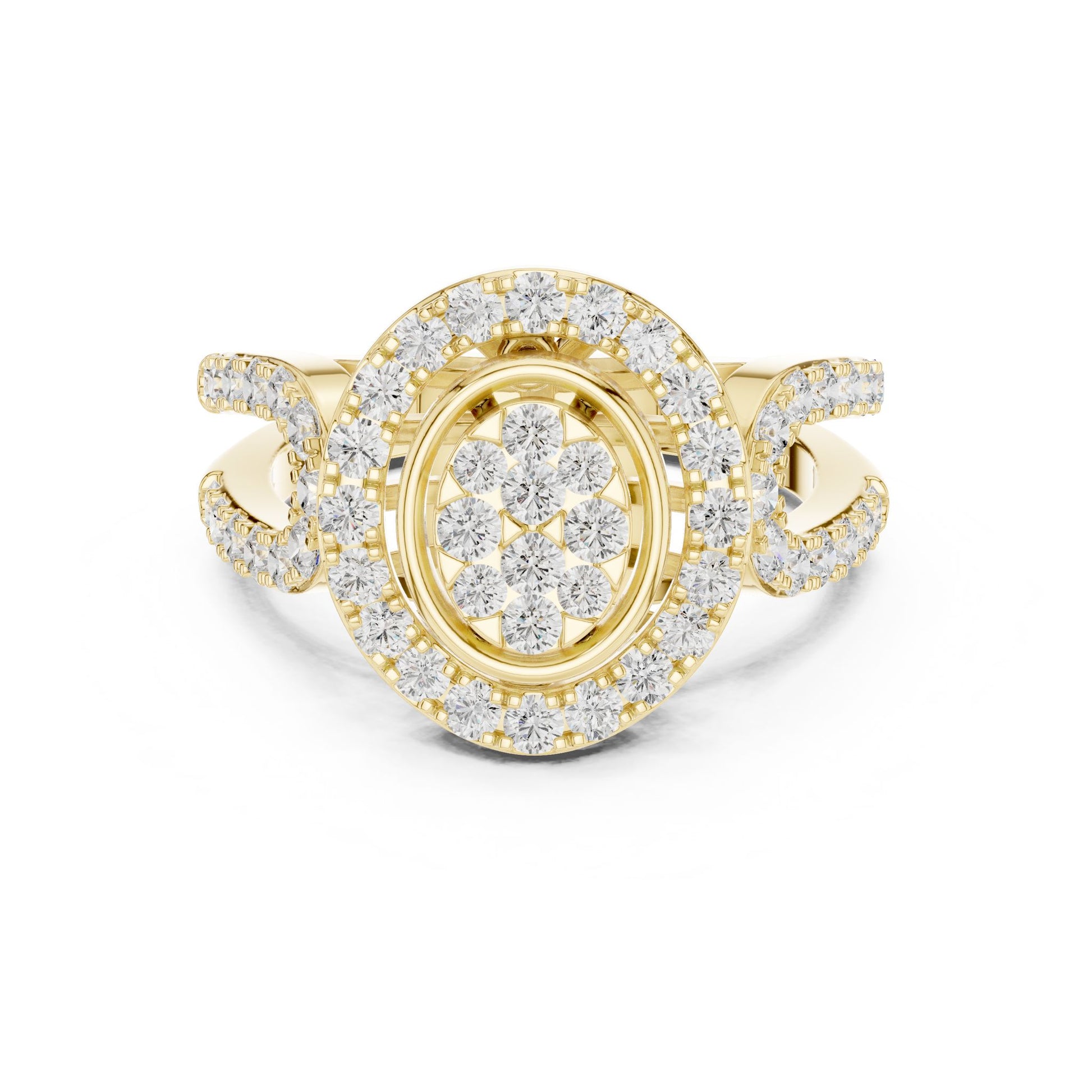 Round Lab Grown Diamond Halo Engagement Ring