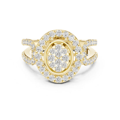 Round Lab Grown Diamond Halo Engagement Ring