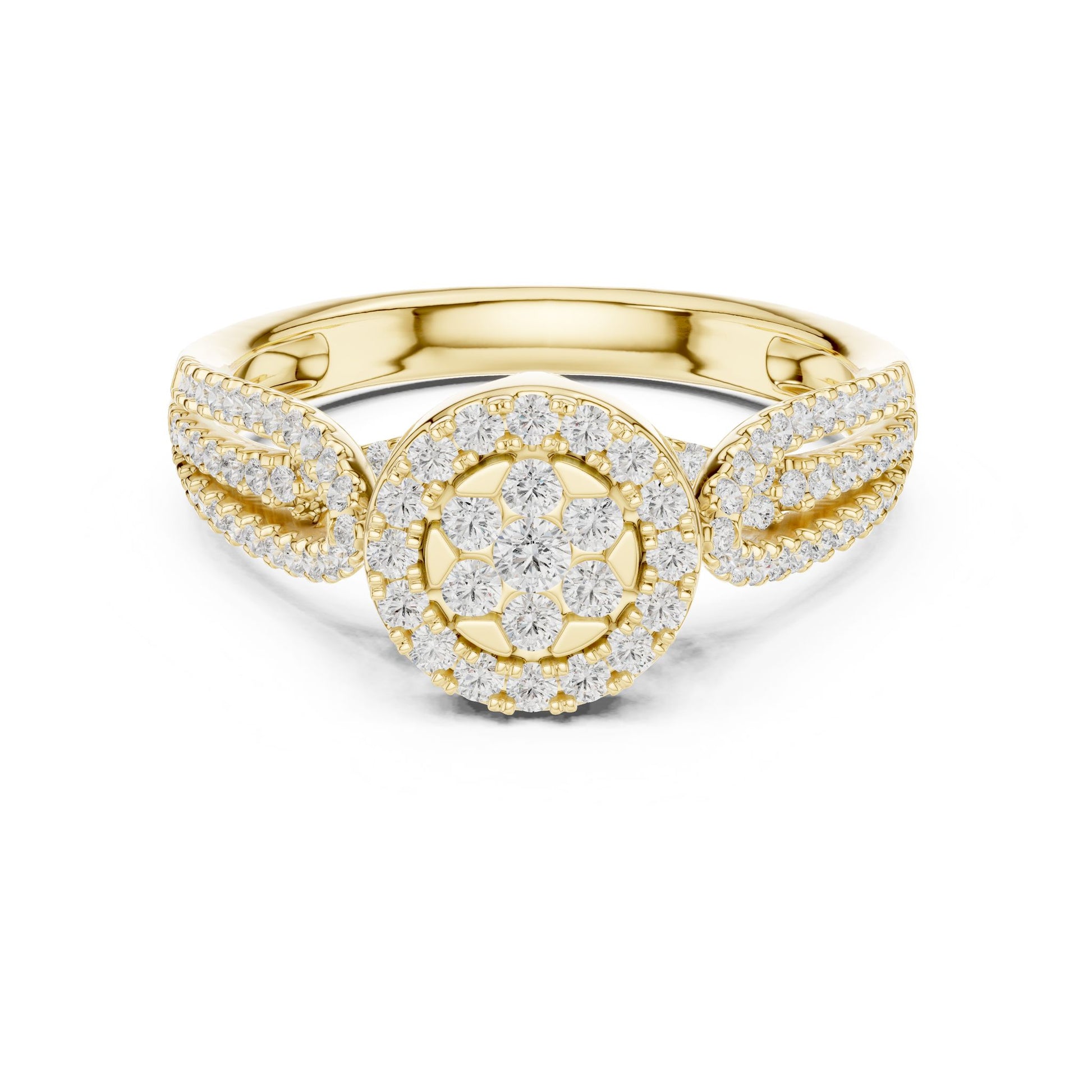 Round Lab Grown Diamond Halo Engagement Ring