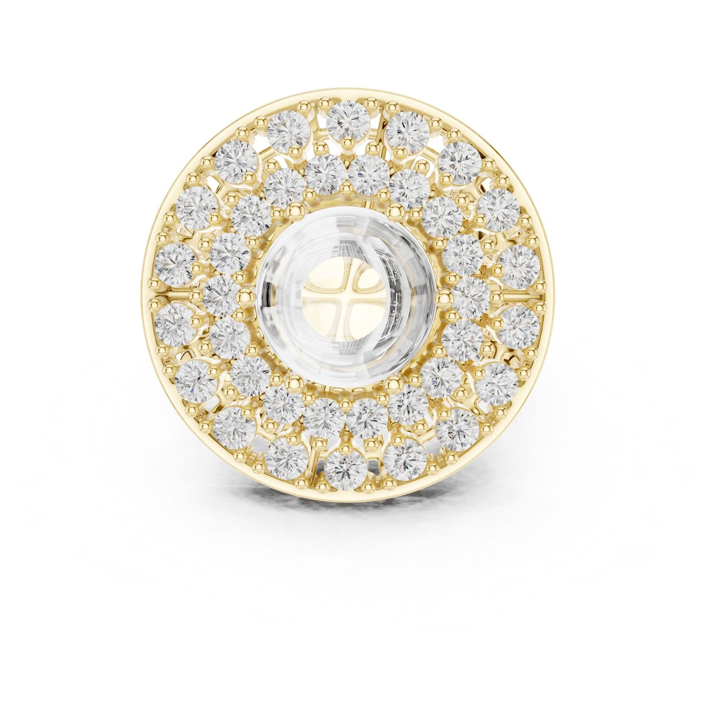 Round Lab Grown Diamond Halo Engagement Ring