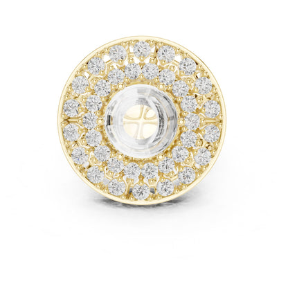 Round Lab Grown Diamond Halo Engagement Ring