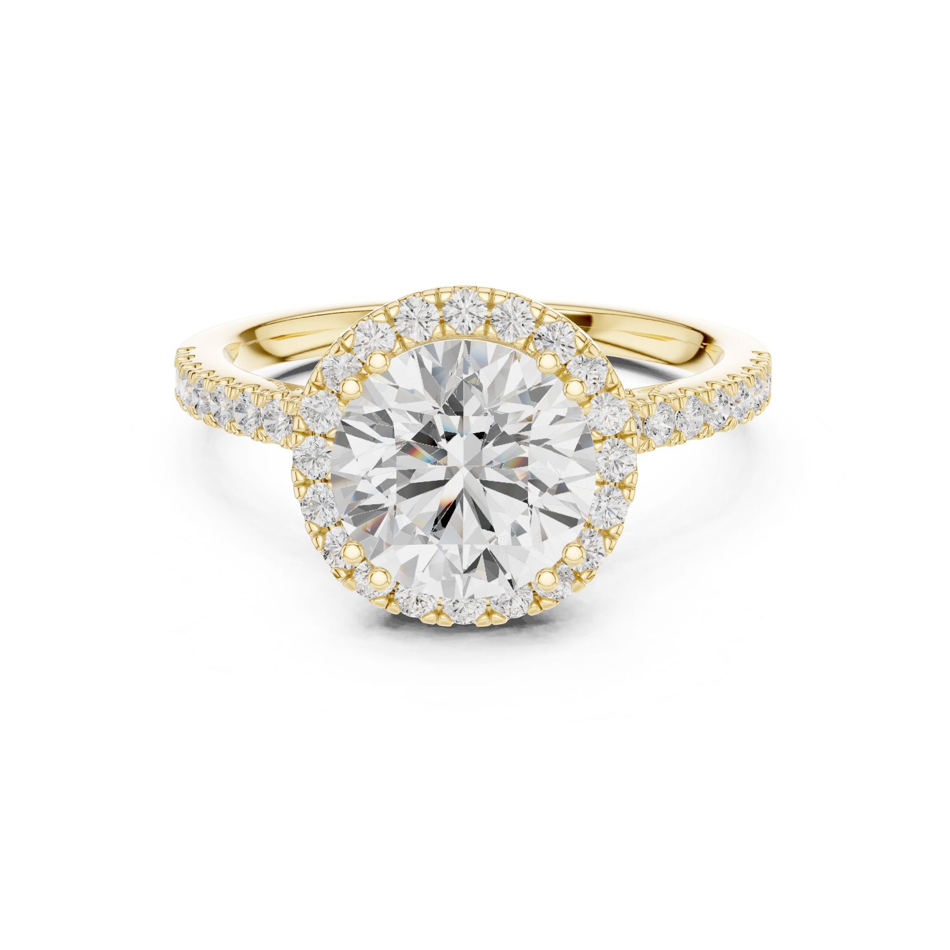 Round Lab Grown Diamond Halo Engagement Ring