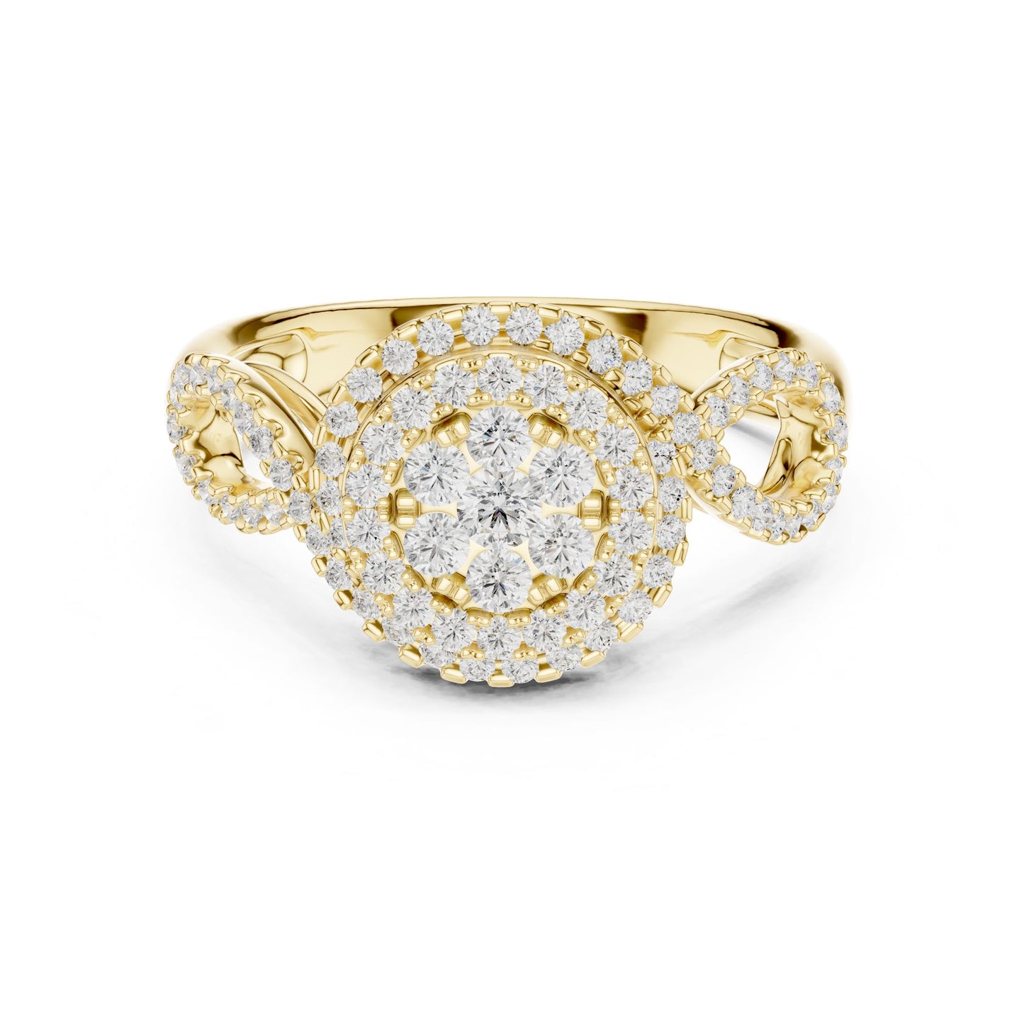 Round Lab Grown Diamond Halo Engagement Ring