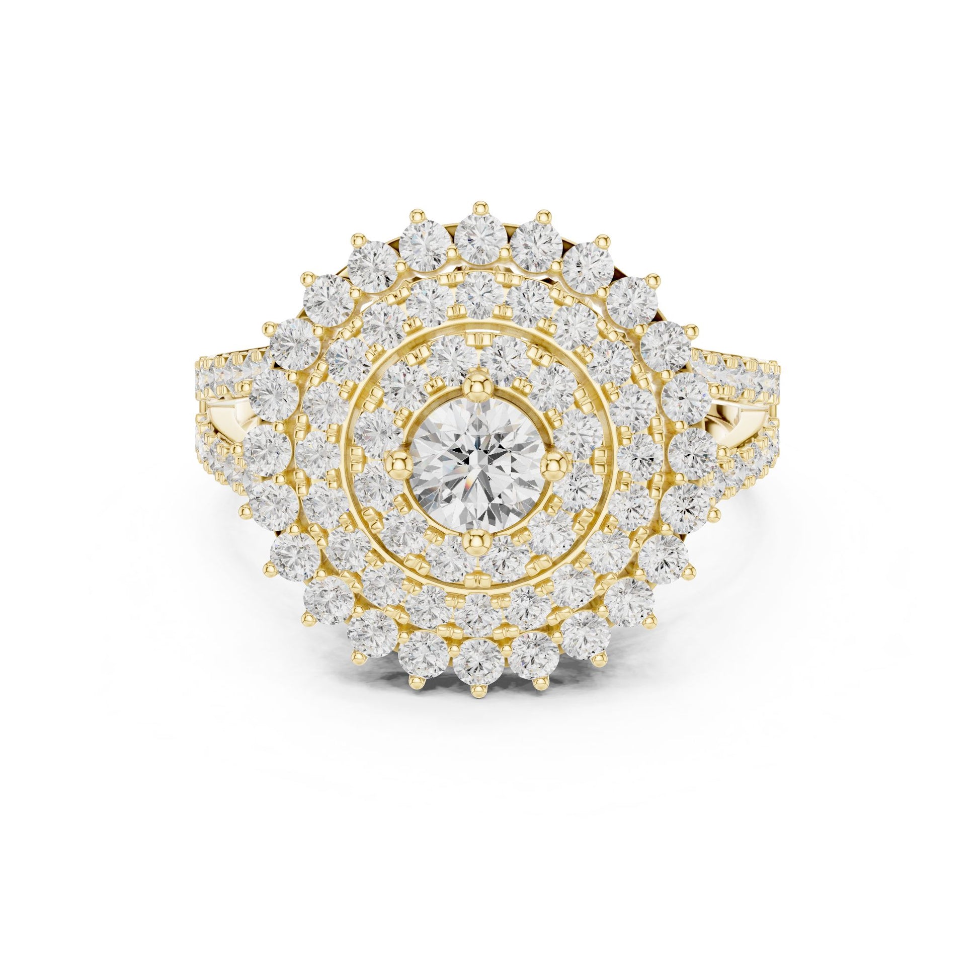 Round Lab Grown Diamond Halo Engagement Ring
